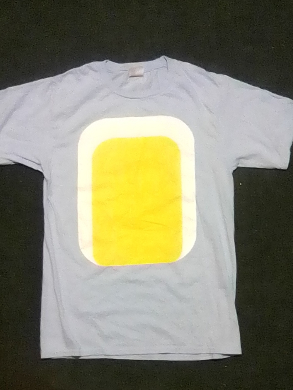 Light Blue Short Sleeve Tee with Yellow Center Panel Size S